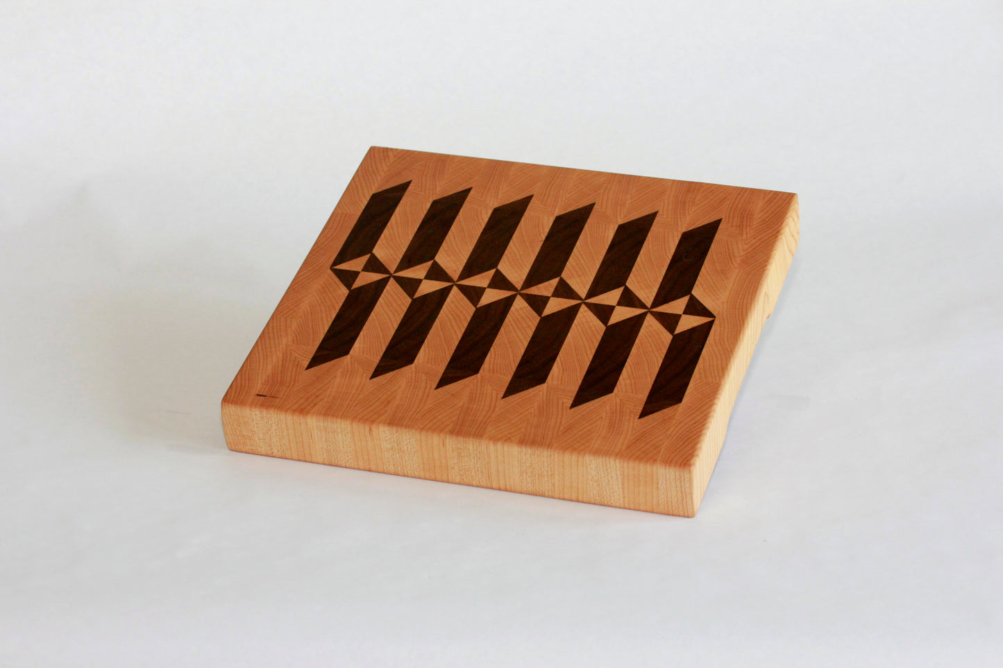 Maple and Walnut Geometric End Grain Cutting Board