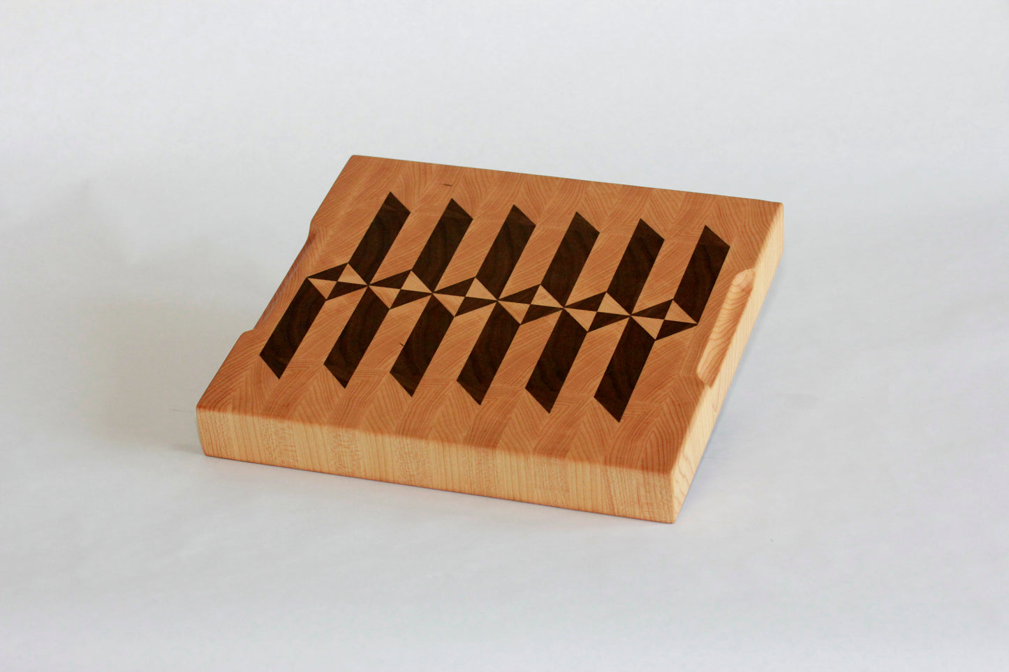 Maple and Walnut Geometric End Grain Cutting Board