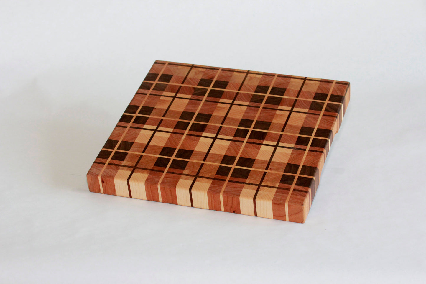 Plaid End Grain Cutting Board