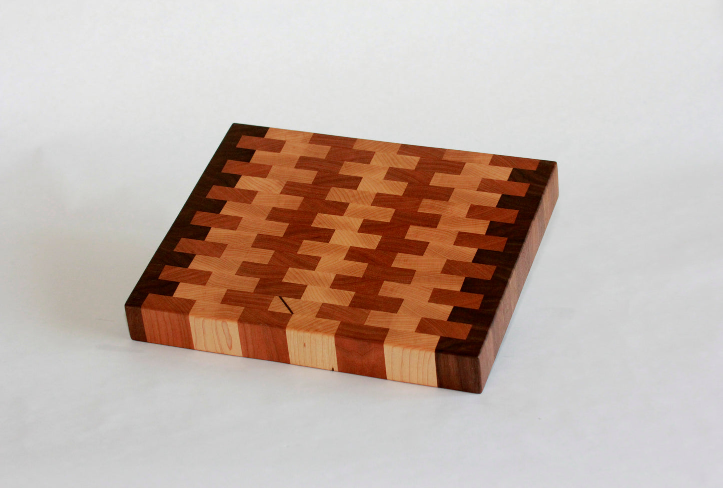 Tri-Wood Walnut Edged End Grain Cutting Board