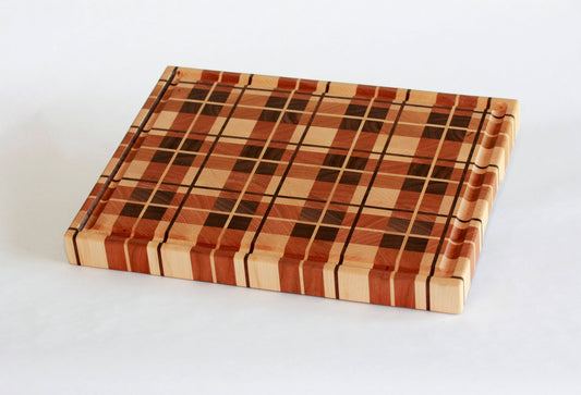 Plaid End Grain Cutting Board