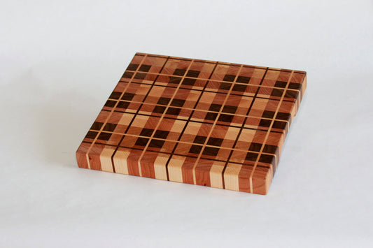 Plaid End Grain Cutting Board
