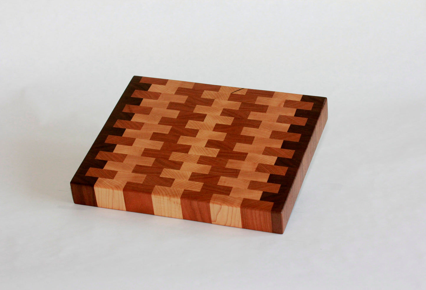 Tri-Wood Walnut Edged End Grain Cutting Board