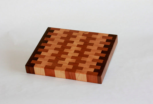 Tri-Wood Walnut Edged End Grain Cutting Board