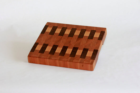 Tri-Wood Zipper End Grain Cutting Board